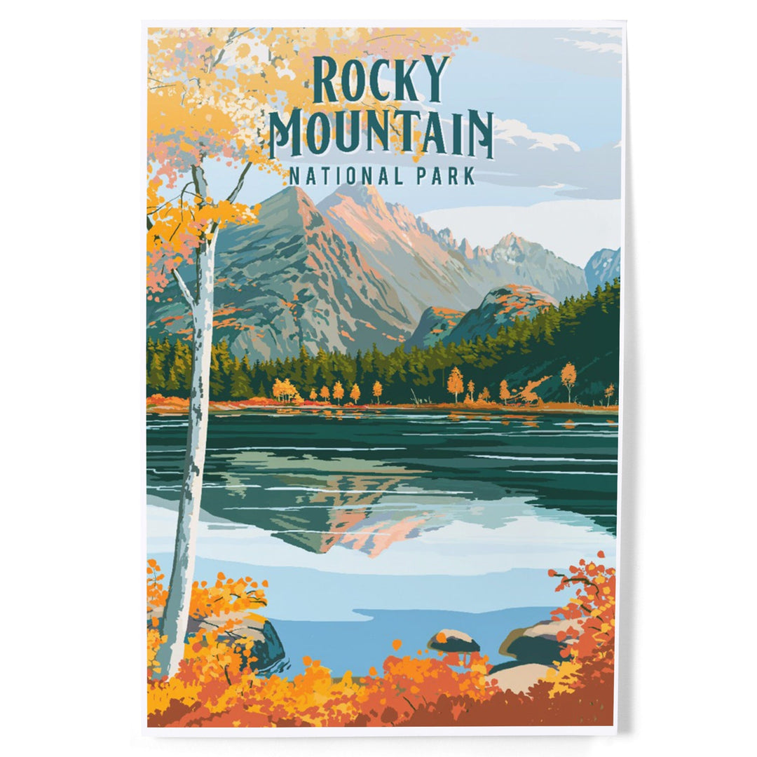 Rocky Mountain National Park, Colorado, Painterly National Park Series, Art & Giclee Prints Art Lantern Press 