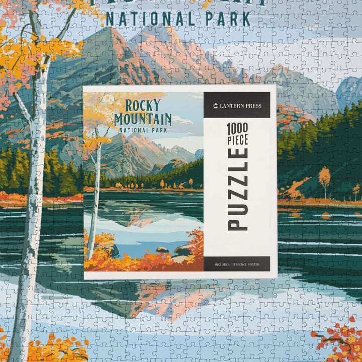 Rocky Mountain National Park, Colorado, Painterly National Park Series, Jigsaw Puzzle Puzzle Lantern Press 