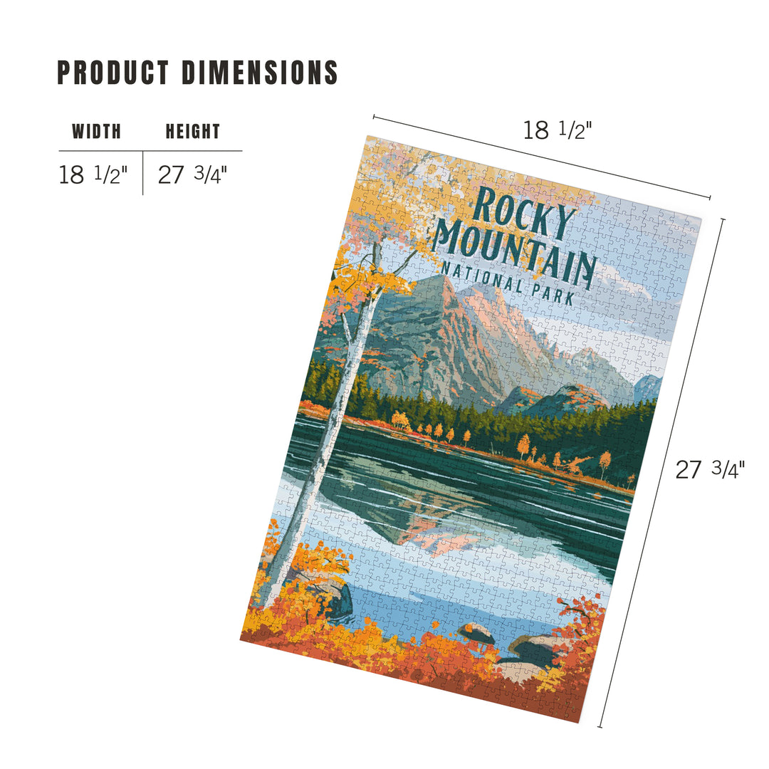 Rocky Mountain National Park, Colorado, Painterly National Park Series, Jigsaw Puzzle Puzzle Lantern Press 
