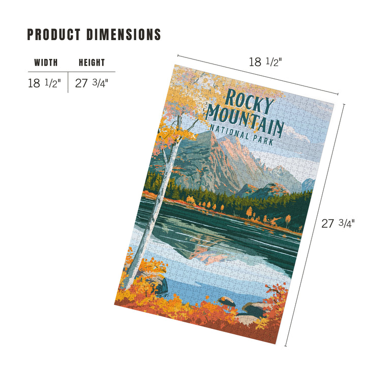 Rocky Mountain National Park, Colorado, Painterly National Park Series, Jigsaw Puzzle Puzzle Lantern Press 