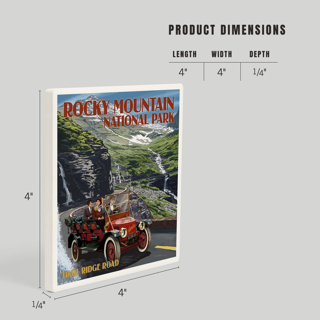 Rocky Mountain National Park, Colorado, Stanley Steamer, Coasters Coasters Lantern Press 