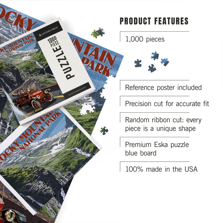 Rocky Mountain National Park, Colorado, Stanley Steamer, Jigsaw Puzzle Puzzle Lantern Press 