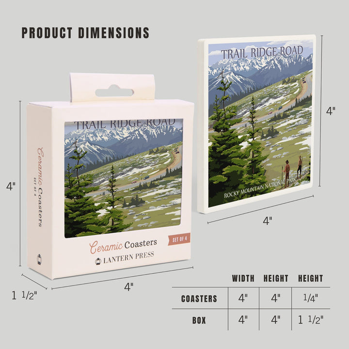 Rocky Mountain National Park, Colorado, Trail Ridge Road, Coasters Coasters Lantern Press 