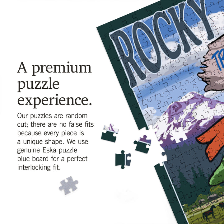 Rocky Mountain National Park, Colorado, Trail Ridge Road, Destination Signpost Press, Jigsaw Puzzle Puzzle Lantern Press 