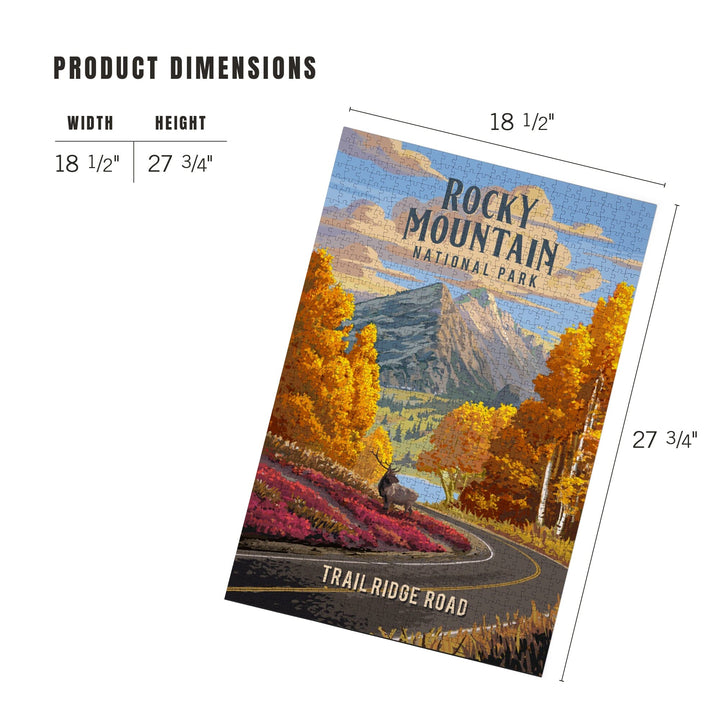 Rocky Mountain National Park, Colorado, Trail Ridge Road, Fall Colors, Jigsaw Puzzle Puzzle Lantern Press 