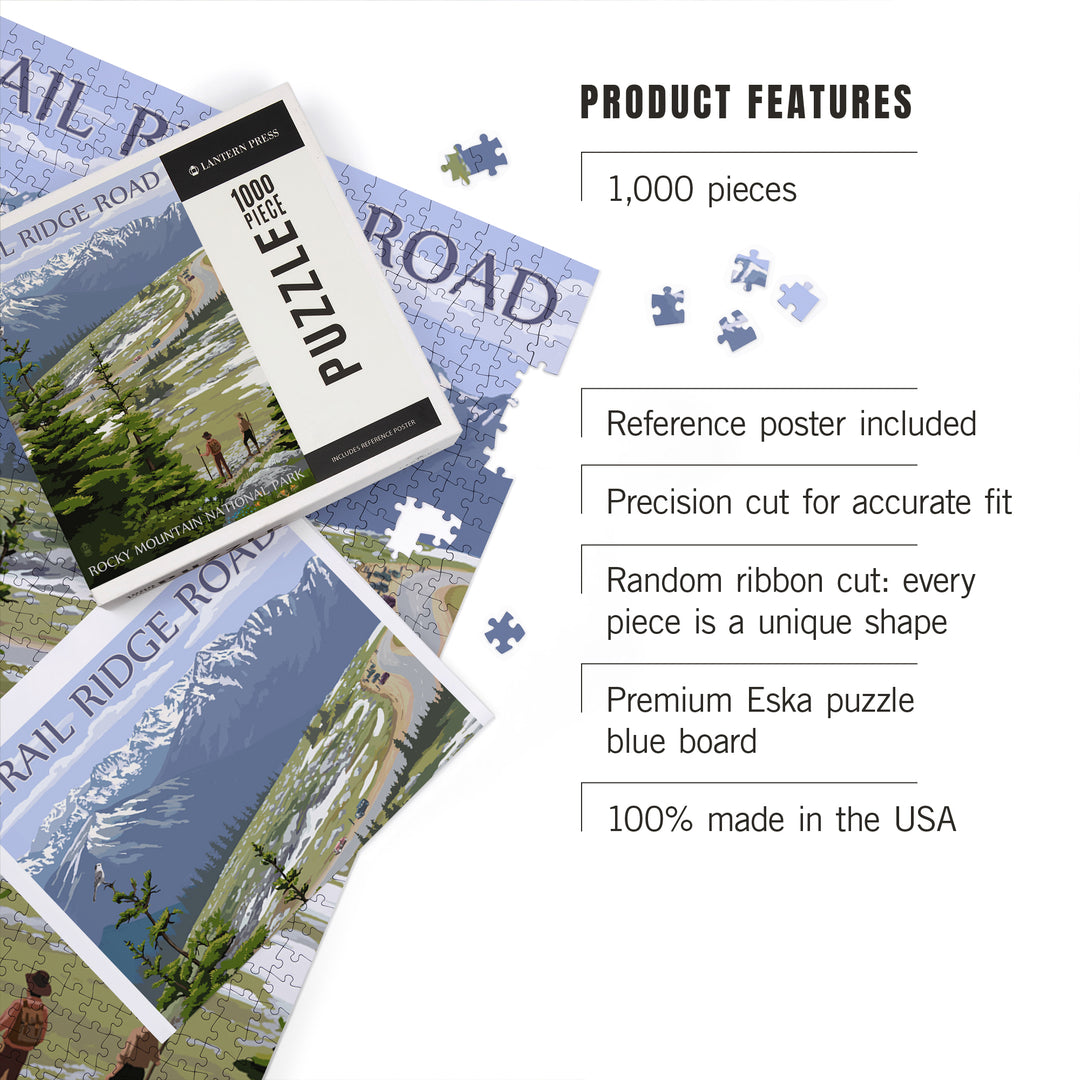 Rocky Mountain National Park, Colorado, Trail Ridge Road, Jigsaw Puzzle Puzzle Lantern Press 