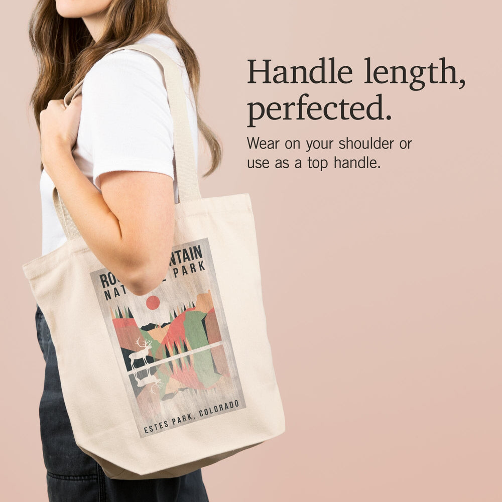 Rocky Mountain National park, Estes park, Colorado, Elk, Geometric Opacity Press, Tote Bag Totes Lantern Press 