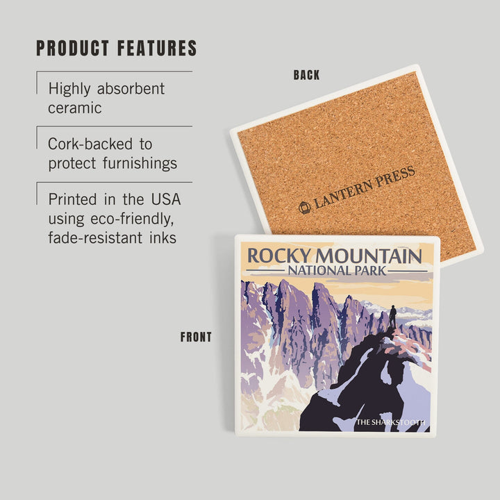 Rocky Mountain National Park, Montana, The Sharkstooth, Coasters Coasters Lantern Press 