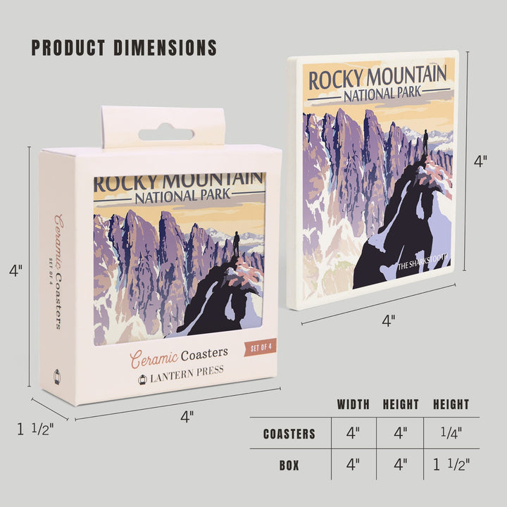 Rocky Mountain National Park, Montana, The Sharkstooth, Coasters Coasters Lantern Press 