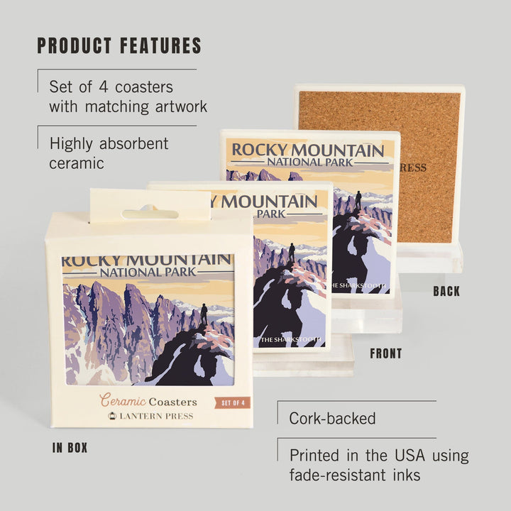Rocky Mountain National Park, Montana, The Sharkstooth, Coasters Coasters Lantern Press 