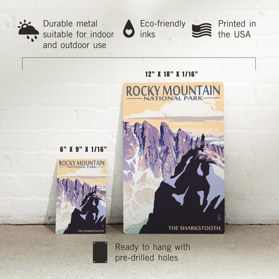 Rocky Mountain National Park, Montana, The Sharkstooth, Metal Signs Metal Lantern Press 