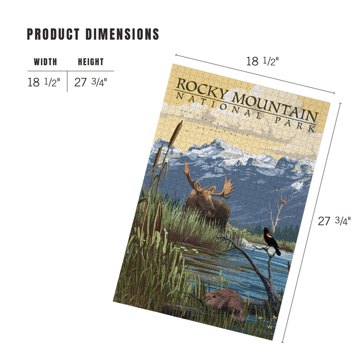 Rocky Mountain National Park, Mountain and Marsh Scene, Jigsaw Puzzle Puzzle Lantern Press 