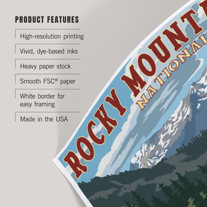 Rocky Mountain National Park, Retro Camper, Art & Giclee Prints Art Lantern Press 