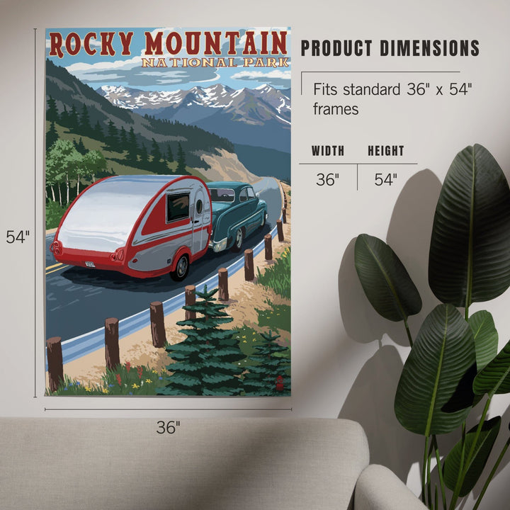 Rocky Mountain National Park, Retro Camper, Art & Giclee Prints Art Lantern Press 