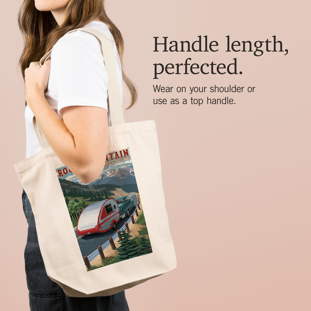 Rocky Mountain National Park, Retro Camper, Tote Bag Totes Lantern Press 