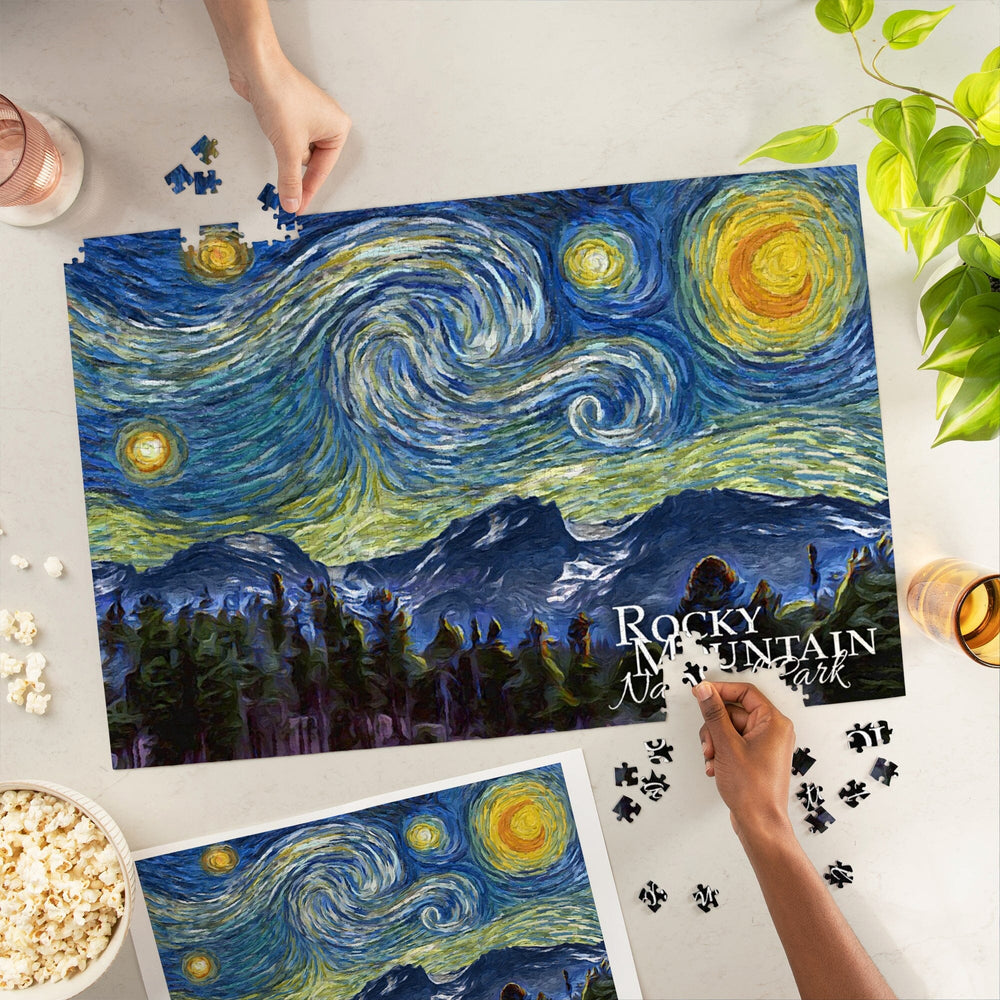 Rocky Mountain National Park, Starry Night, Jigsaw Puzzle Puzzle Lantern Press 