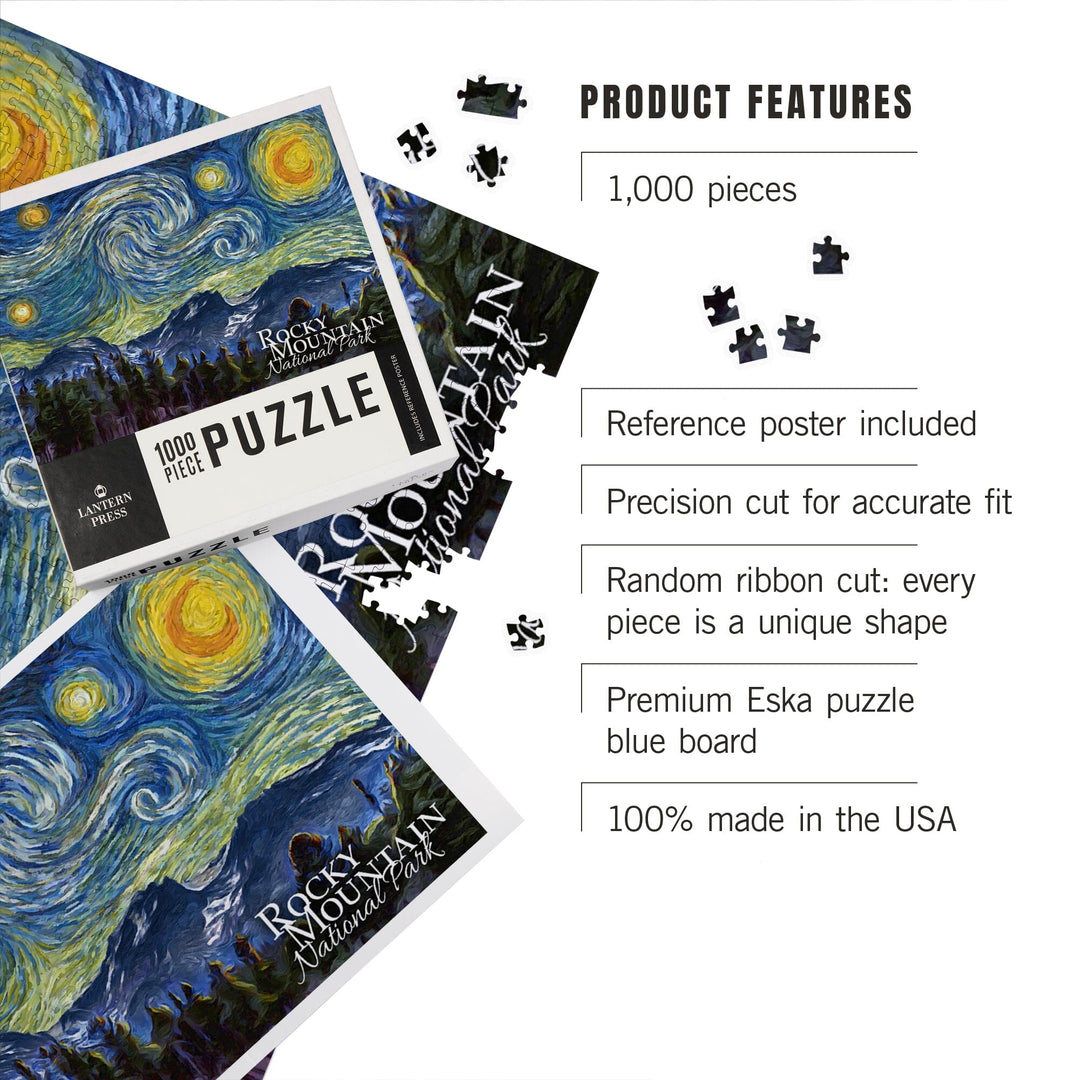 Rocky Mountain National Park, Starry Night, Jigsaw Puzzle Puzzle Lantern Press 