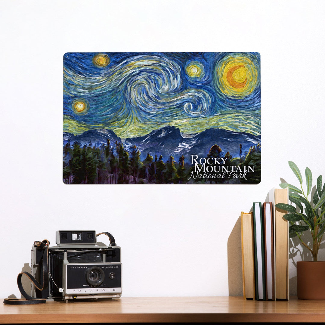 Rocky Mountain National Park, Starry Night, Metal Signs Metal Lantern Press 