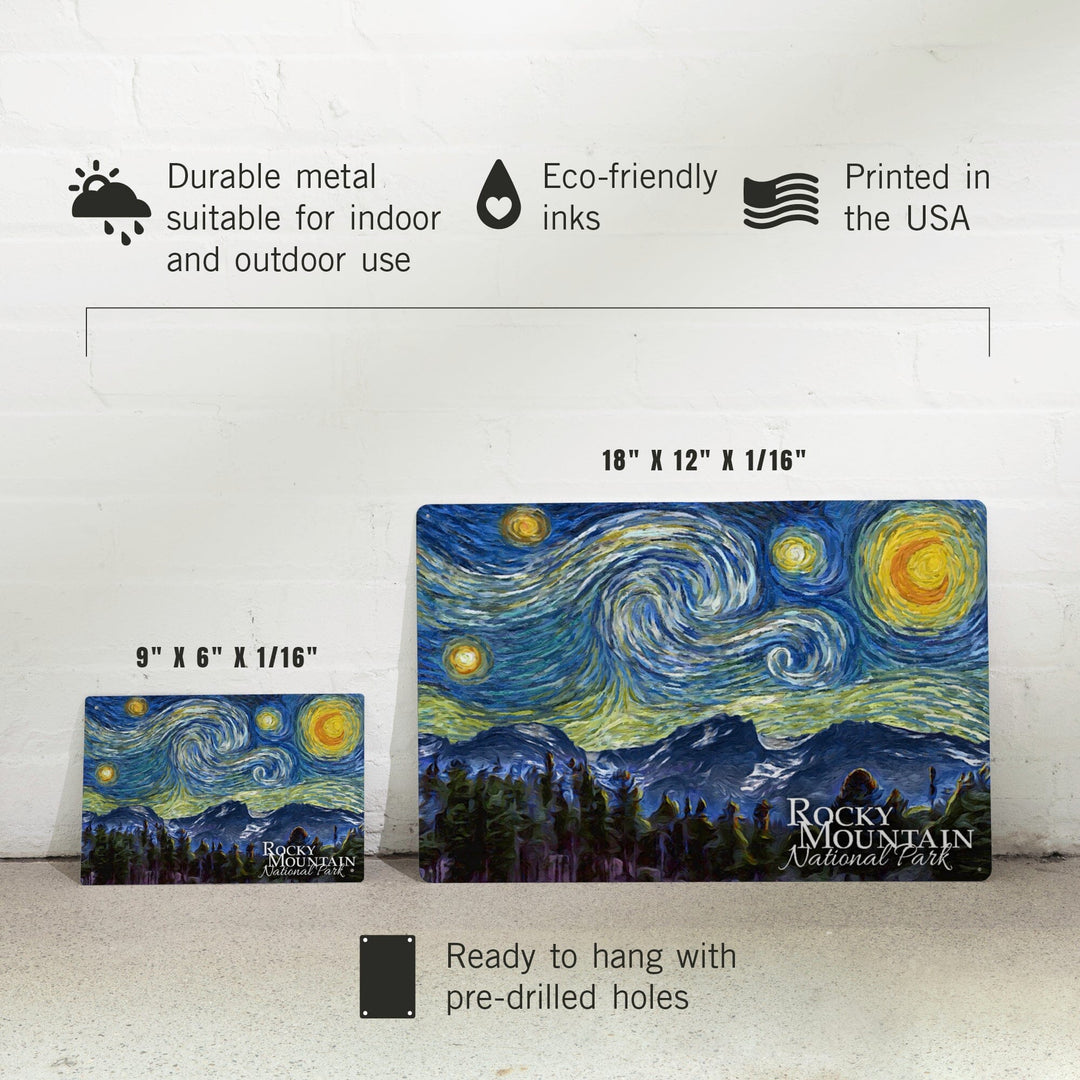 Rocky Mountain National Park, Starry Night, Metal Signs Metal Lantern Press 