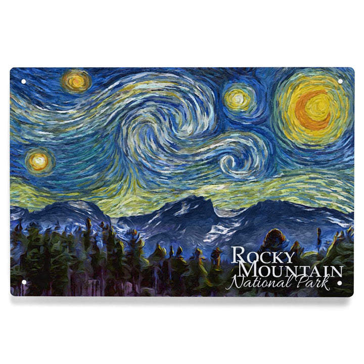 Rocky Mountain National Park, Starry Night, Metal Signs Metal Lantern Press 