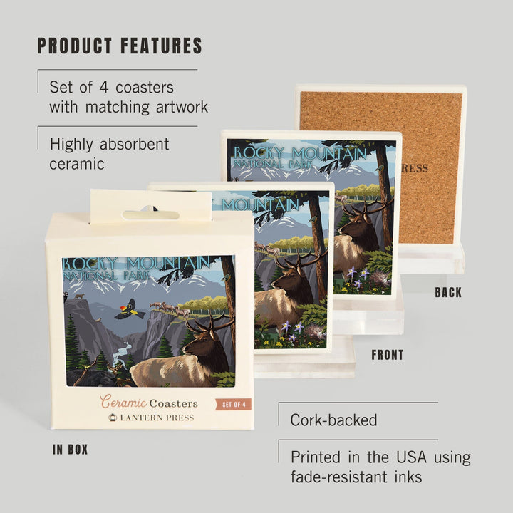 Rocky Mountain National Park, Wildlife Utopia, Coasters Coasters Lantern Press 