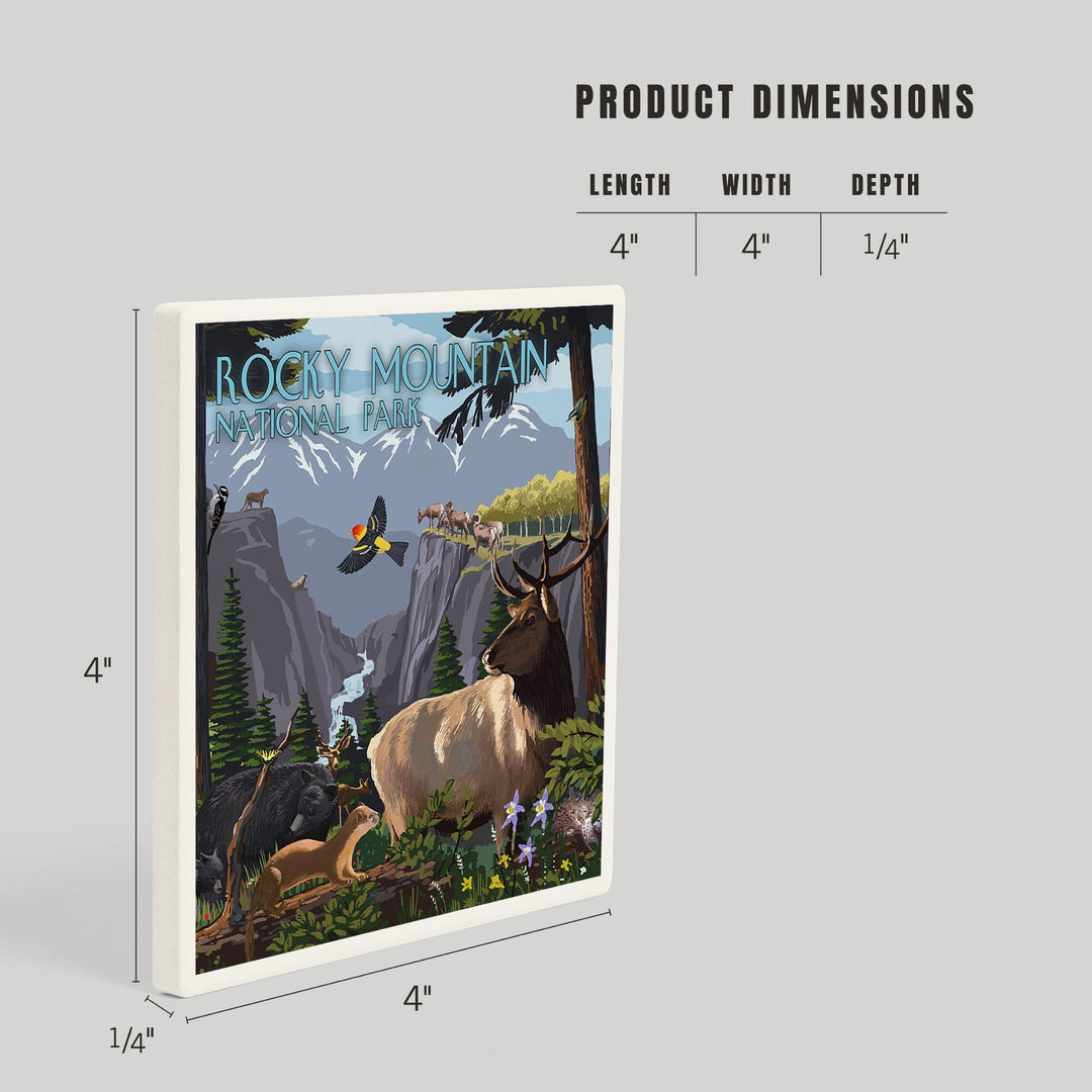 Rocky Mountain National Park, Wildlife Utopia, Coasters Coasters Lantern Press 