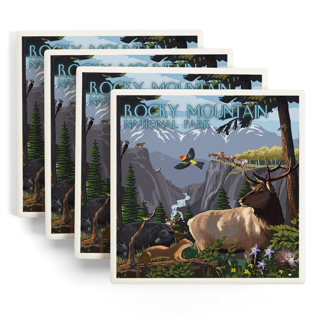 Rocky Mountain National Park, Wildlife Utopia, Coasters Coasters Lantern Press 