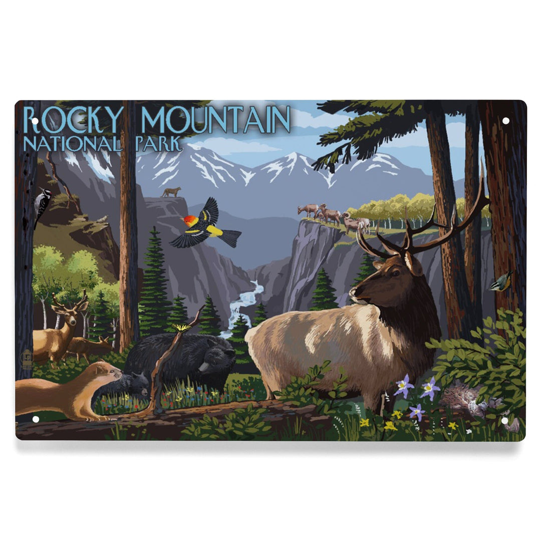 Rocky Mountain National Park, Wildlife Utopia, Metal Signs Metal Lantern Press 