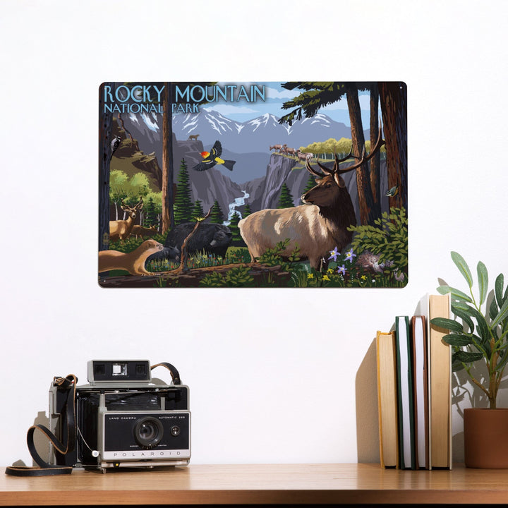 Rocky Mountain National Park, Wildlife Utopia, Metal Signs Metal Lantern Press 