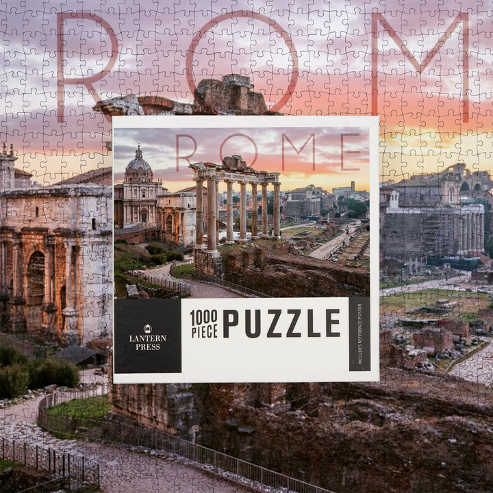 Rome, Italy, Roman Forum and Sunrise, Jigsaw Puzzle Puzzle Lantern Press 