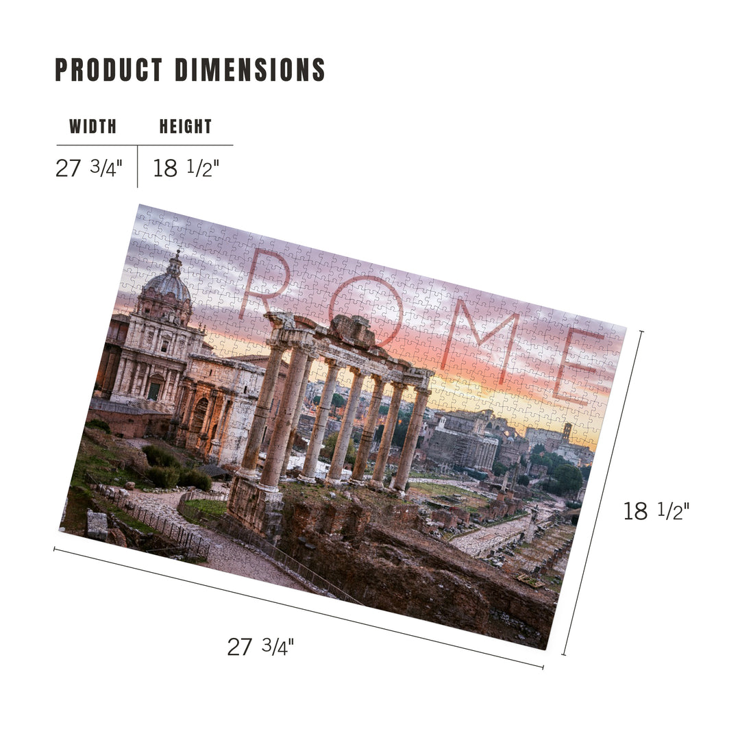 Rome, Italy, Roman Forum and Sunrise, Jigsaw Puzzle Puzzle Lantern Press 