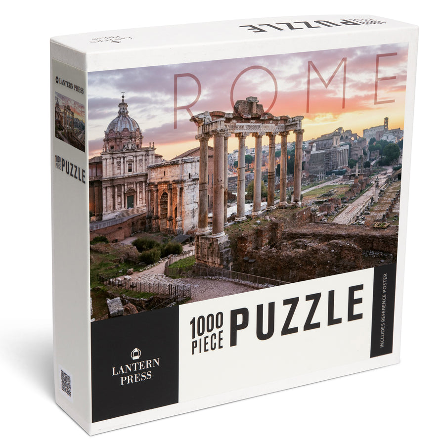 Rome, Italy, Roman Forum and Sunrise, Jigsaw Puzzle Puzzle Lantern Press 