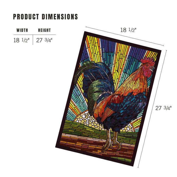 Rooster, Paper Mosaic, Jigsaw Puzzle Puzzle Lantern Press 