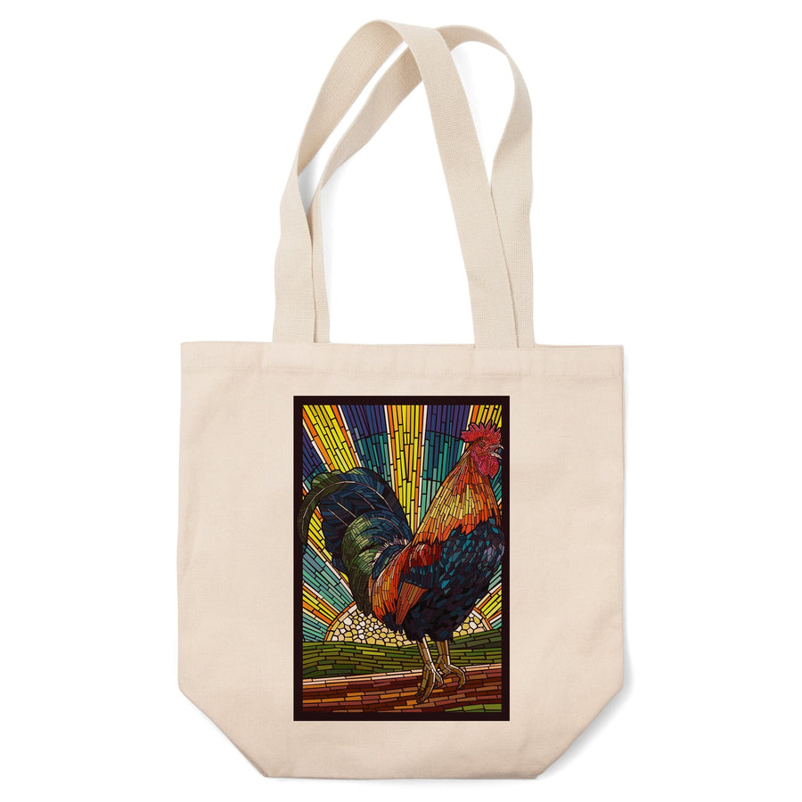 Rooster, Paper Mosaic, Tote Bag Totes Lantern Press 