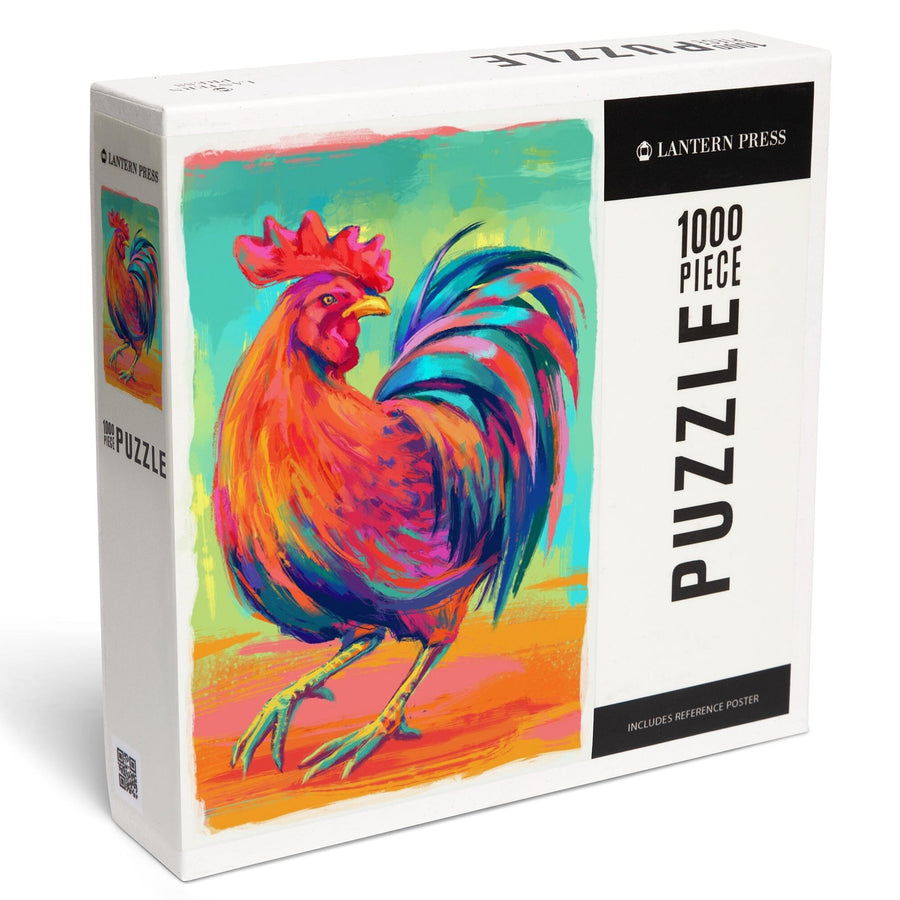 Rooster, Vivid, Jigsaw Puzzle Puzzle Lantern Press 