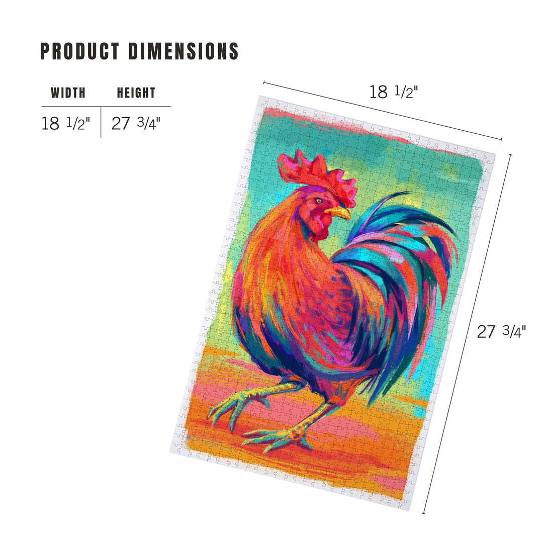 Rooster, Vivid, Jigsaw Puzzle Puzzle Lantern Press 