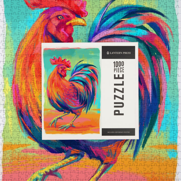 Rooster, Vivid, Jigsaw Puzzle Puzzle Lantern Press 