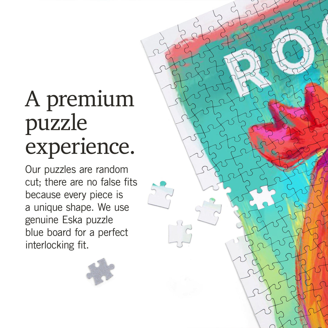 Rooster, Vivid Series, Jigsaw Puzzle Puzzle Lantern Press 