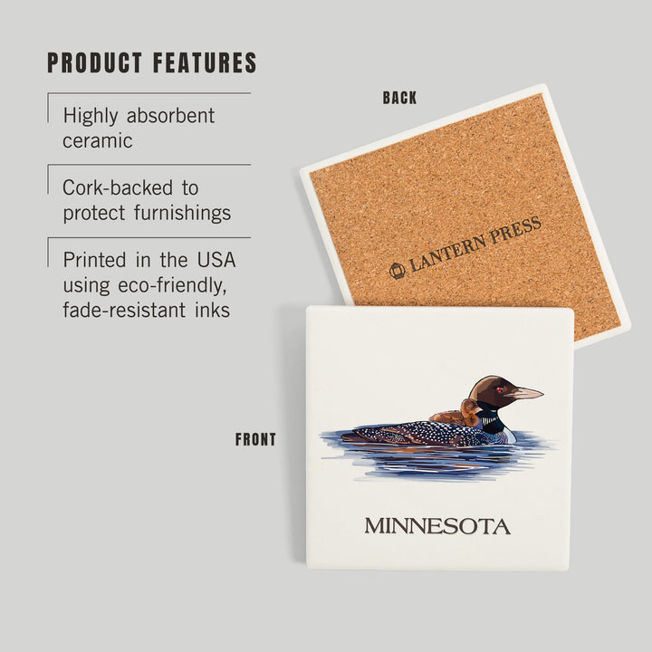 Roseville, Minnesota, Mallard Duck, Coasters Coasters Lantern Press 