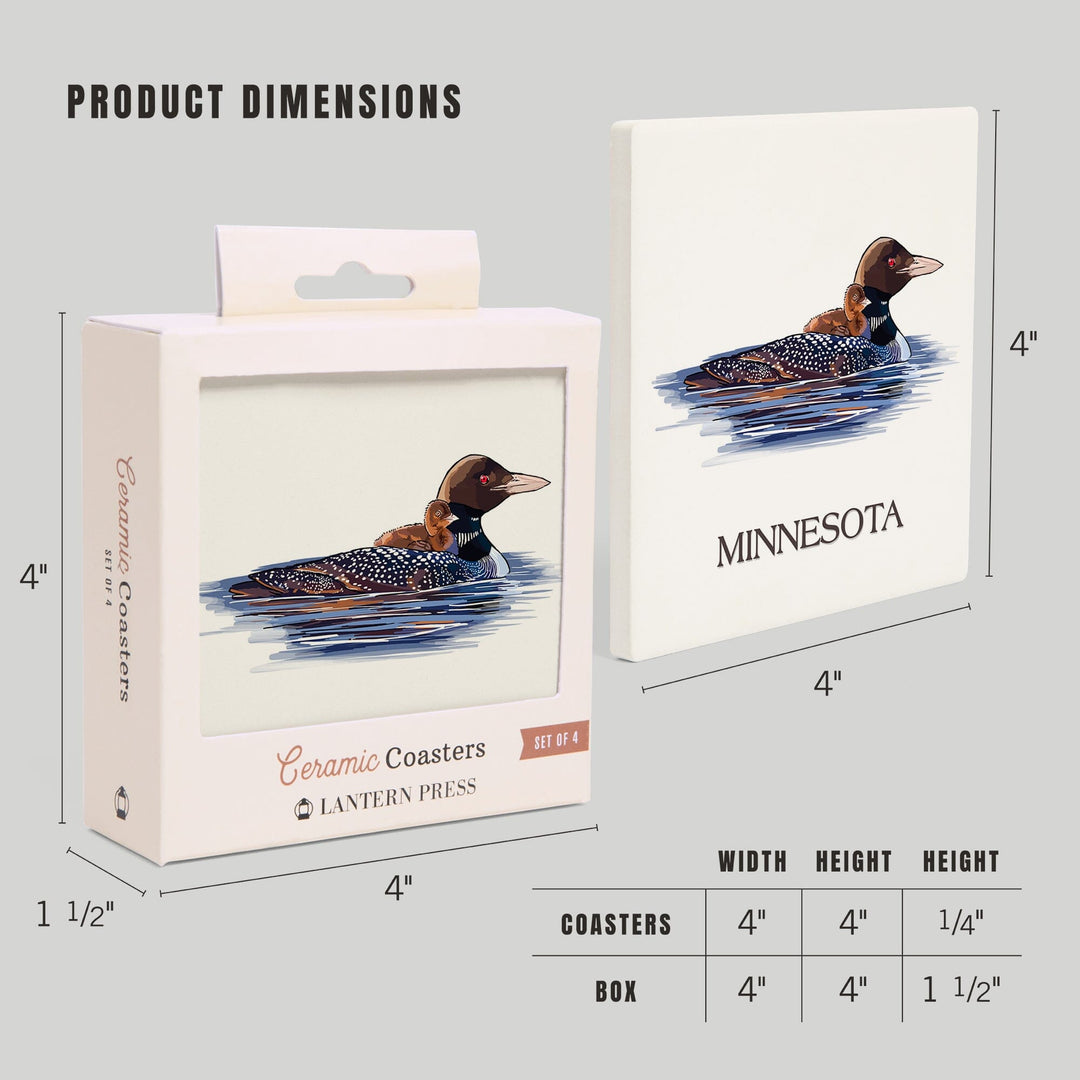 Roseville, Minnesota, Mallard Duck, Coasters Coasters Lantern Press 