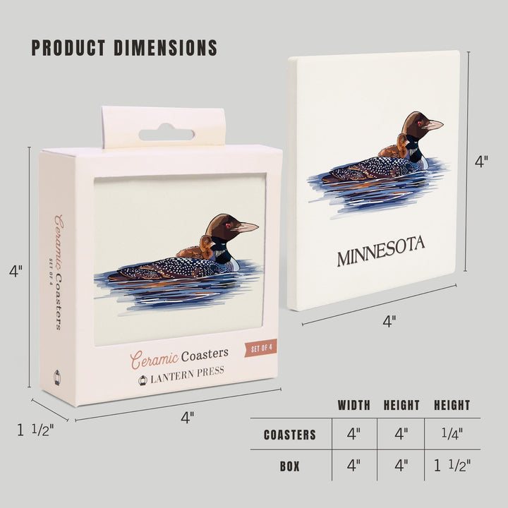 Roseville, Minnesota, Mallard Duck, Coasters Coasters Lantern Press 