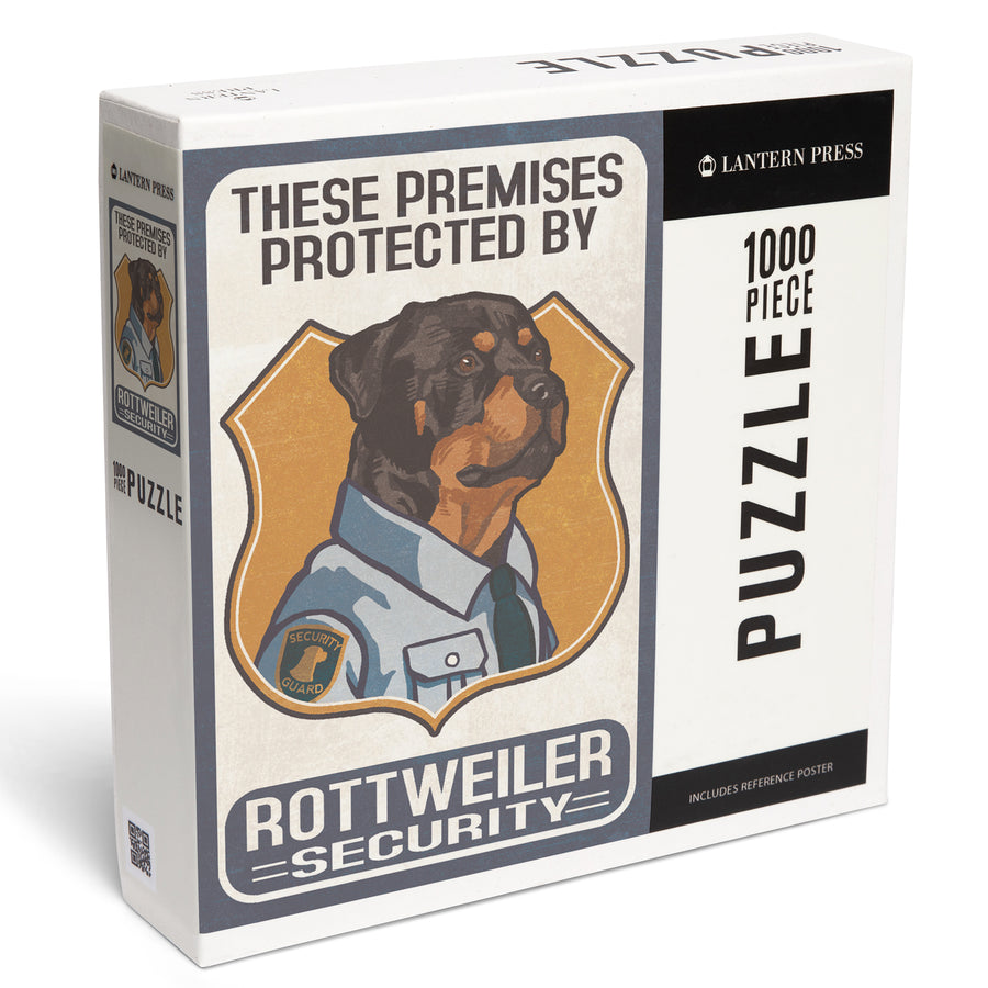 Rottweiler Security, Dog Sign, Jigsaw Puzzle Puzzle Lantern Press 