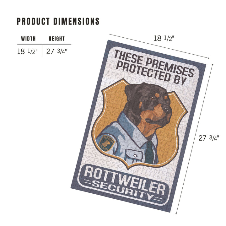 Rottweiler Security, Dog Sign, Jigsaw Puzzle Puzzle Lantern Press 