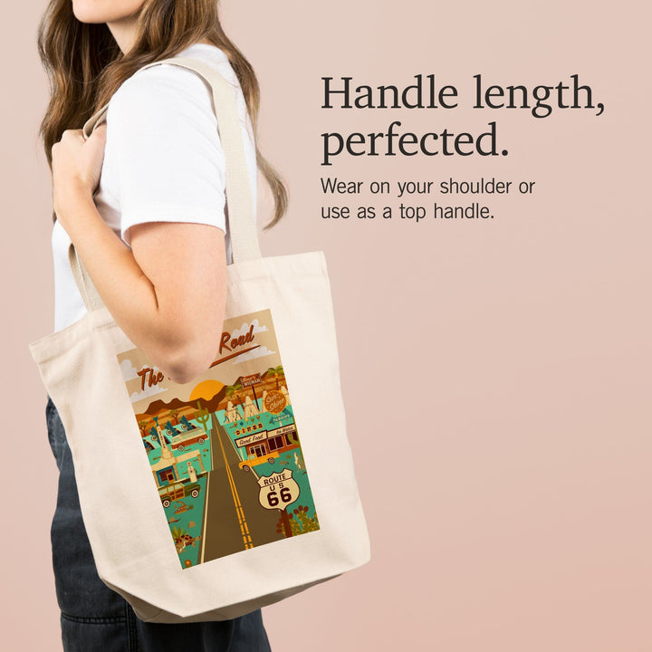 Route 66, Mother Road, Geometric, Tote Bag Totes Lantern Press 