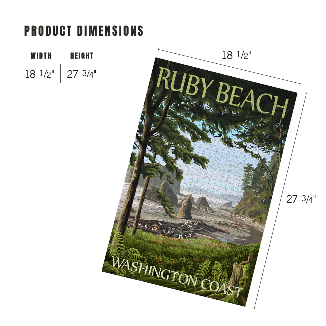 Ruby Beach, Washington Coast, Jigsaw Puzzle Puzzle Lantern Press 