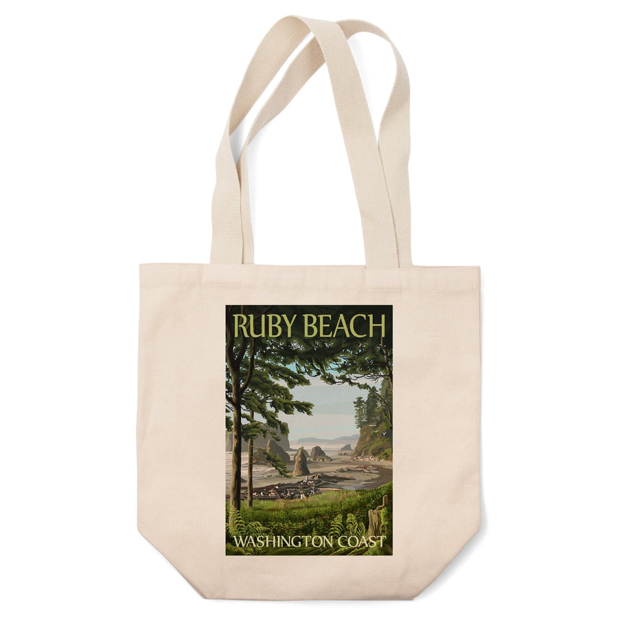 Ruby Beach, Washington Coast, Lantern Press Artwork, Tote Bag Totes Lantern Press 
