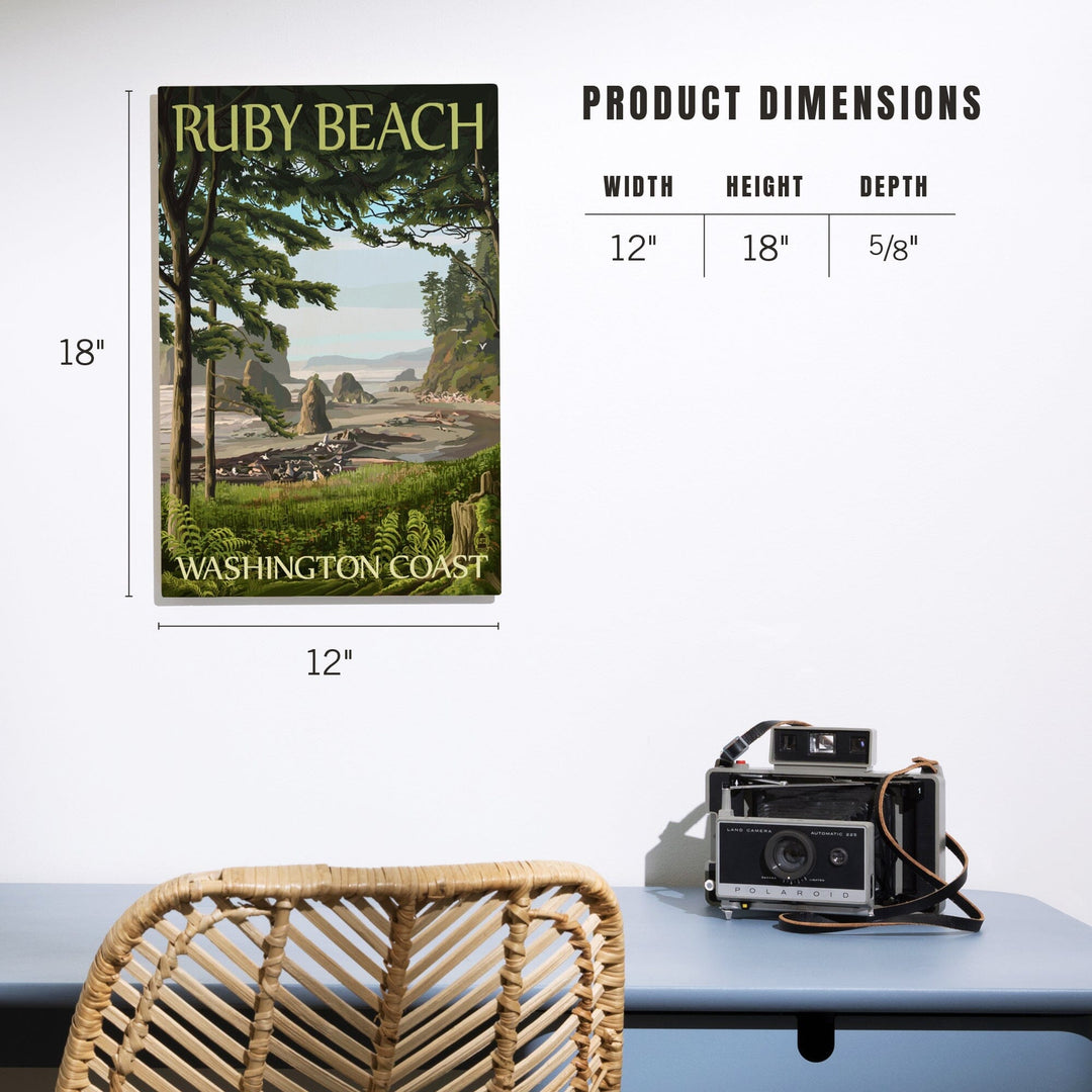 Ruby Beach, Washington Coast, Lantern Press Artwork, Wood Signs and Postcards Wood Lantern Press 