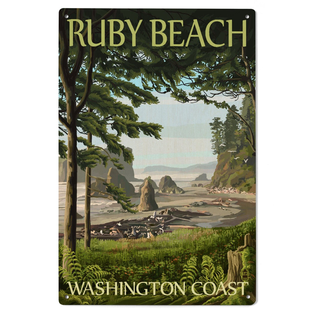 Ruby Beach, Washington Coast, Lantern Press Artwork, Wood Signs and Postcards Wood Lantern Press 