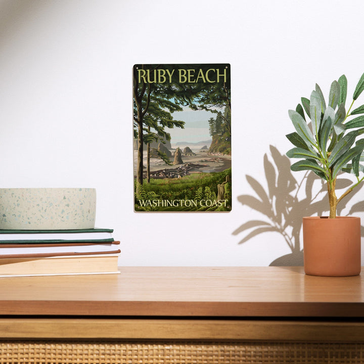 Ruby Beach, Washington Coast, Lantern Press Artwork, Wood Signs and Postcards Wood Lantern Press 