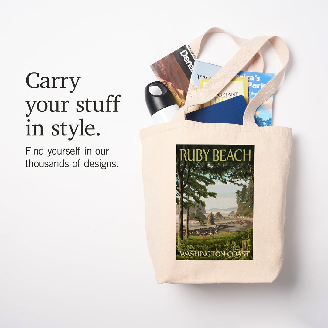 Ruby Beach, Washington Coast, Tote Bag Totes Lantern Press 
